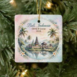 Op maat gemaakt Bali Indonesië huwelijksreis aande Keramisch Ornament