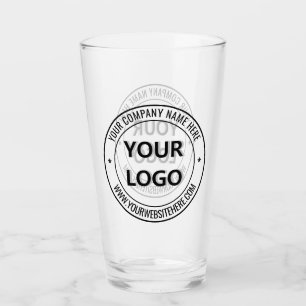 Op maat gemaakt bedrijfslogo en tekst bedrukt bier glas