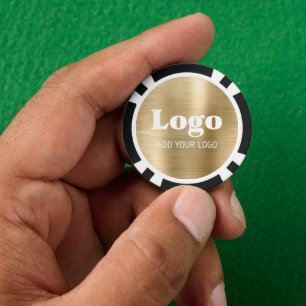 Op maat gemaakt bedrijfslogo faux goud metaal poker chips