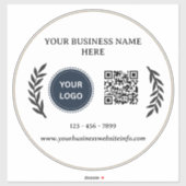 Op maat gemaakt bedrijfslogo & QR-code vinyl Sticker (Vel)