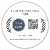 Op maat gemaakt bedrijfslogo & QR-code vinyl Sticker (Voorkant)