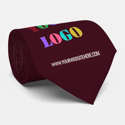 Op maat gemaakt bedrijfslogo tekst en QR-code zake Stropdas (Opgerold)