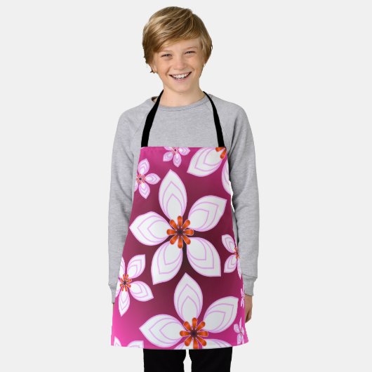 Op maat gemaakt bloemenpatroon cadeau schort (Gedragen)