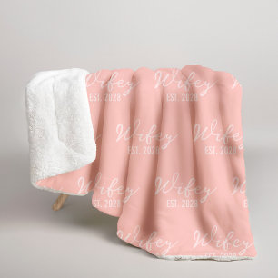 Op maat gemaakt Blush Bruid & Bruidegom Dekbed, Me Sherpa Deken