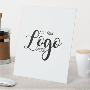 Op maat gemaakt bord met logo op voetstuk, display reclamebord met voetstuk