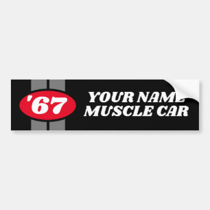 Op maat gemaakt bouwjaar racing stripe muscle car  bumpersticker