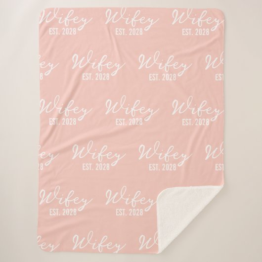 Op maat gemaakt bruid & bruidegom dekbed, mevrouw  sherpa deken (Voorkant)