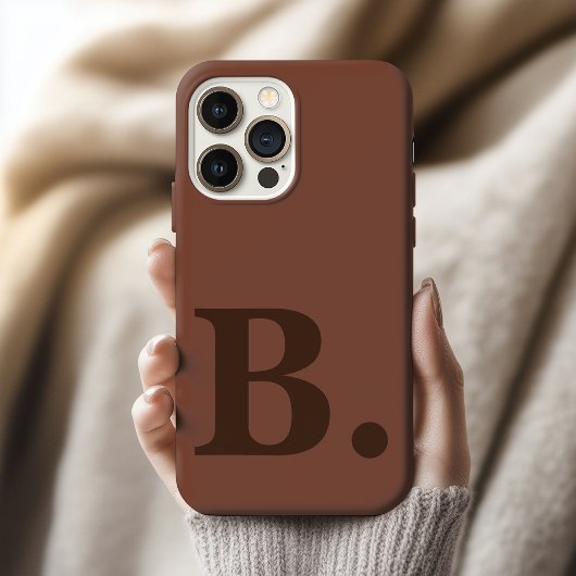 Op maat gemaakt bruin monogram iPhone hoesje cadea 15 Pro Case