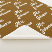 Op maat gemaakt bruine Mr & Mrs deken voor pasgehu (3/4)