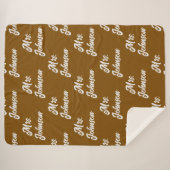 Op maat gemaakt bruine Mr & Mrs deken voor pasgehu (Voorkant (horizontaal))