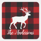 Op maat gemaakt Buffalo geruite hertennaam label s (Voorkant)