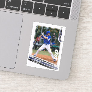 Op maat gemaakt cadeau voor honkbalspeler in blauw sticker