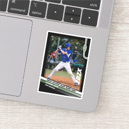 Op maat gemaakt cadeau voor honkbalspeler in groen sticker