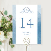 Op maat gemaakt, Chic Monogram Blauw Trouwen