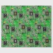 Op maat gemaakt circuitpatroon met naam - Groene G Cadeaupapier (Vlak)