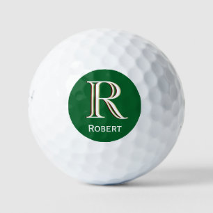 Op maat gemaakt driedelig monogram met voornaam go golfballen