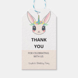 Op maat gemaakt eenhoorn roze verjaardagsfeestje cadeaulabel