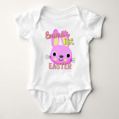 Op maat gemaakt eerste Pasen konijn peuter baby ou Romper (Voorkant)