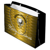 Op maat gemaakt elegant golf monogram ontwerp groot cadeauzakje (Achterkant Gekanteld)
