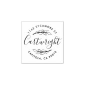 Op maat gemaakt Elegant Laurel krans retouradres Rubberstempel (Afrduk)