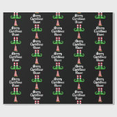 Op maat gemaakt Elf-patroon Persoonlijke Kerstverp Cadeaupapier (Vlak)