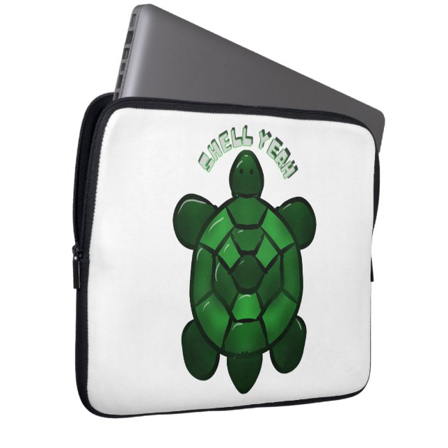 Op maat gemaakt en gepersonaliseerd Cute Turtle Laptop Sleeve (Voorkant Rechts)