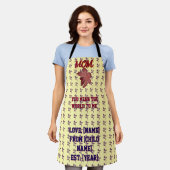 Op maat gemaakt en gepersonaliseerd familiemotto c schort (Gedragen)