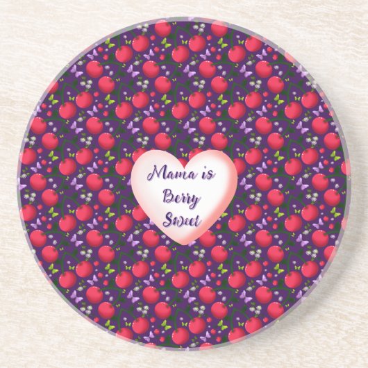 Op maat gemaakt en gepersonaliseerd Mooie Kersen V Zandsteen Onderzetter (Voorkant)