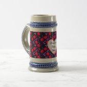 Op maat gemaakt en gepersonaliseerd Mopige Kersen  Bierpul (Voorkant links)