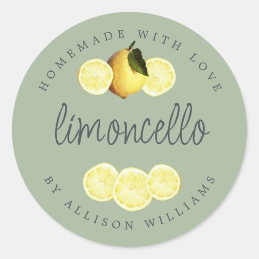Op maat gemaakt etiket voor limoncello om zelf te (Voorkant)