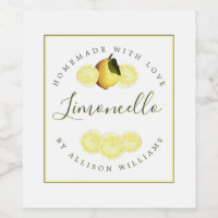 Op maat gemaakt etiket voor limoncello zelfgemaakt