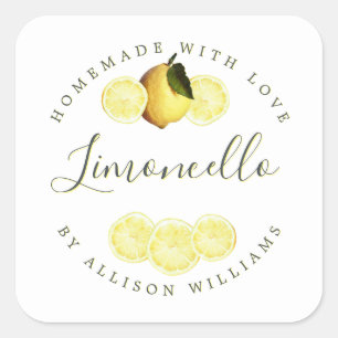 Op maat gemaakt etiket voor limoncello zelfgemaakt