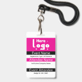 Op maat gemaakt Expo ID-badge met QR-code Badge (Voorzijde met lanyard)
