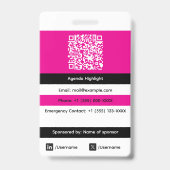 Op maat gemaakt Expo ID-badge met QR-code Badge (Achterkant)