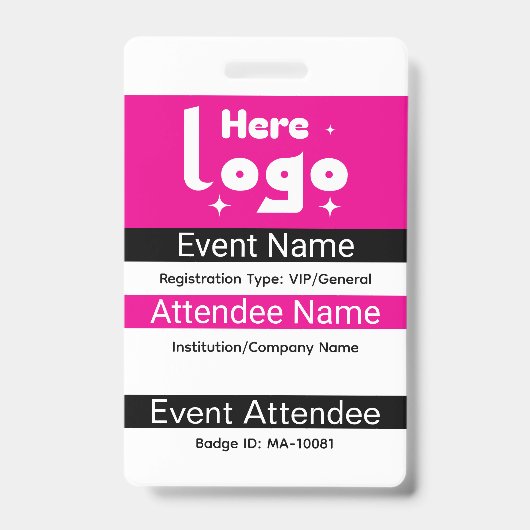 Op maat gemaakt Expo ID-badge met QR-code Badge (Voorzijde)