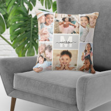 Op maat gemaakt familiefotocollage met monogram