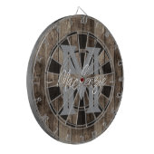 Op maat gemaakt familienaam monogram dartbord (Voorkant Links)