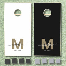 Op maat gemaakt familienaam monogram zwart goud
