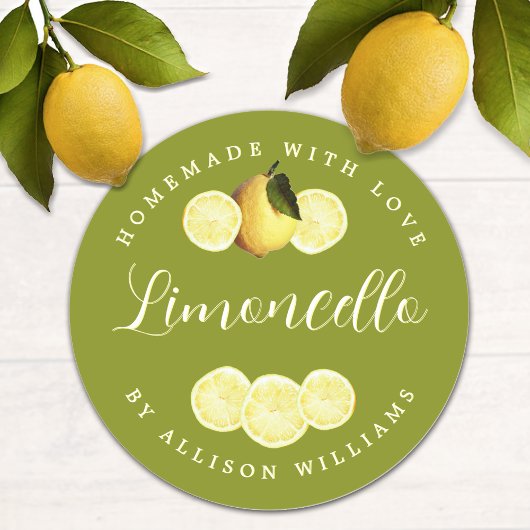 Op maat gemaakt felgroen limoncello etiket