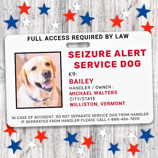 Op Maat Gemaakt Foto Toeval Alert Servicehond ID B Badge