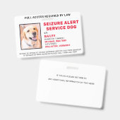 Op Maat Gemaakt Foto Toeval Alert Servicehond ID B Badge (Voor- en achterkant)