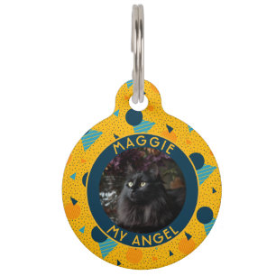 Op maat gemaakt Fur Mom-geschenk Memphis-patroon Huisdierpenning
