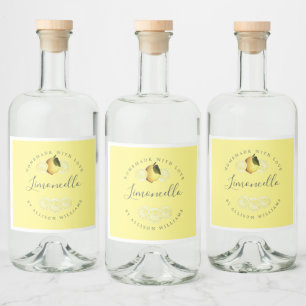 Op maat gemaakt gele limoncello-etiket voor thuisg likeurfles etiket