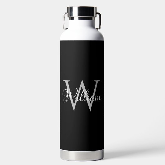 Op maat gemaakt gepersonaliseerd initieel script m waterfles (Voorkant)