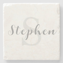 Op maat gemaakt gepersonaliseerd monogram script n stenen onderzetter
