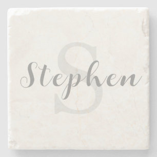Op maat gemaakt gepersonaliseerd monogram script n stenen onderzetter