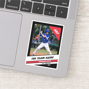 Op maat gemaakt geschenk voor honkbalspeler Zwart Sticker