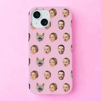 Op maat gemaakt gezichts foto familiegeschenk, 4 f iPhone 15 case