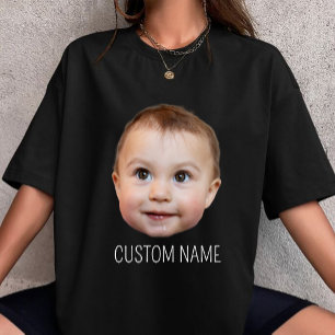Op maat gemaakt gezichtsfoto Funny verjaardag pers T-shirt