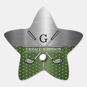 Op maat gemaakt golfmonogramontwerp ster sticker